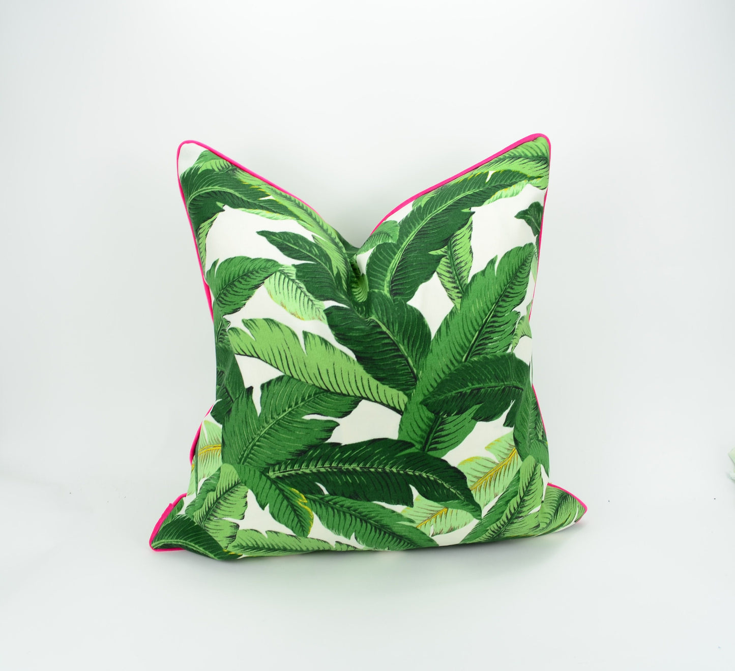 Swaying palms pillow // outdoor pillow // green and pink pillow, tommy bahama swaying palms