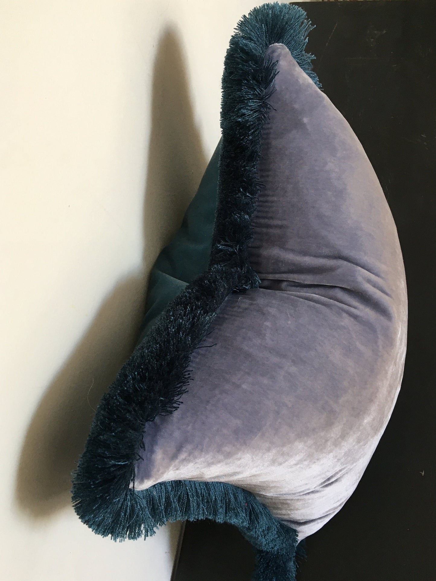 blue silk velvet pillow