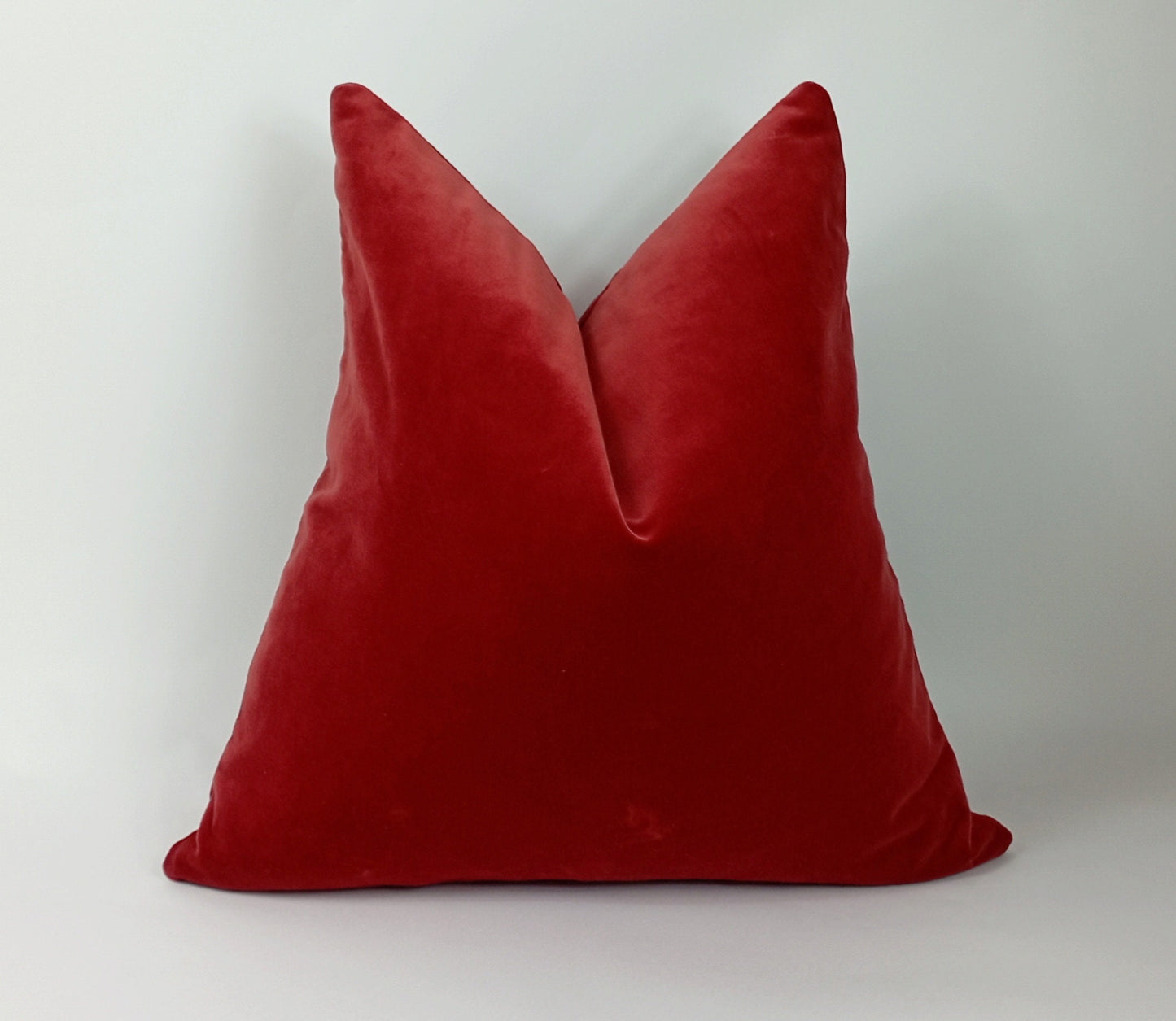 Amber velvet pillow, orangey red velvet pillow