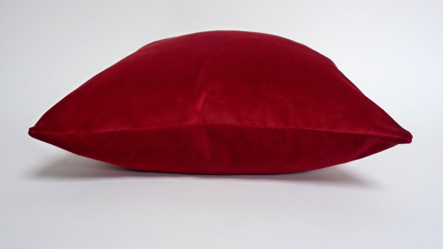 Red velvet pillow, dark red velvet cushion, Deep Red Velvet Cushion case