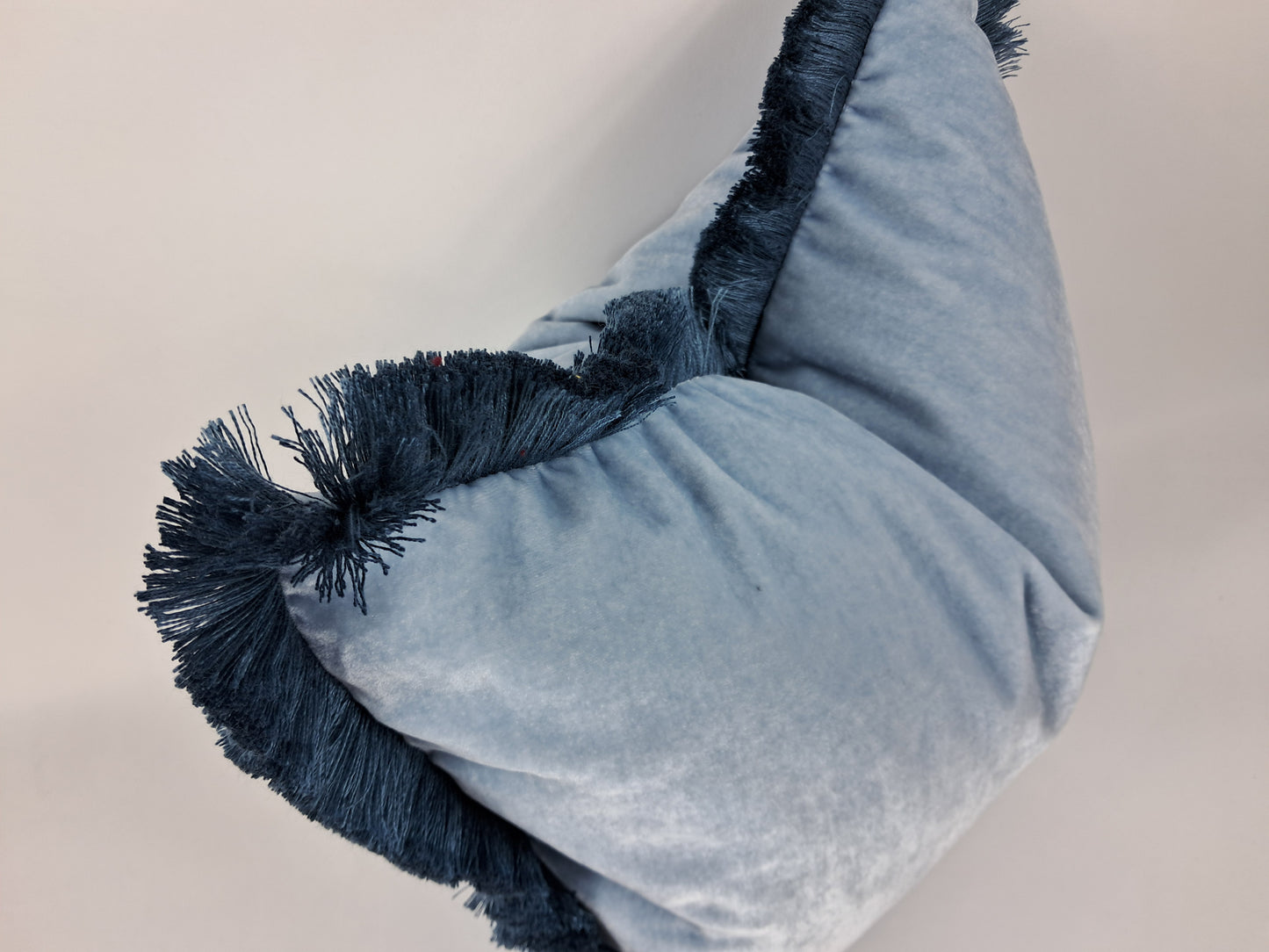 Ice blue silk velvet pillow, light blue silk velvet cushion, blue velvet pillow