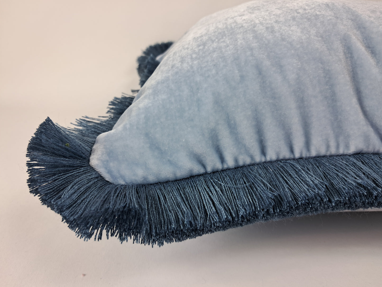 Ice blue silk velvet pillow, light blue silk velvet cushion, blue velvet pillow