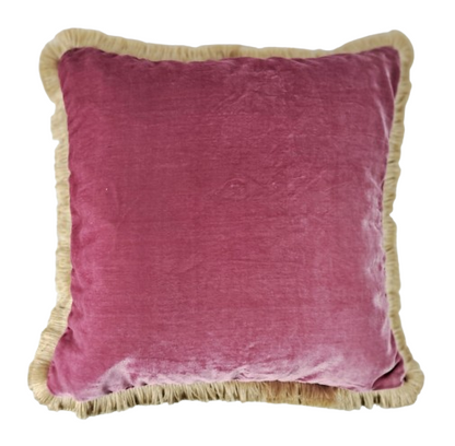 Vintage pink silk velvet pillow, light pink silk velvet cushion, pink velvet pillow