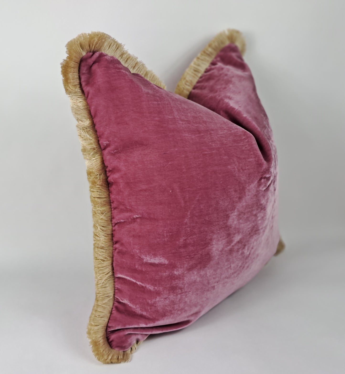 Vintage pink silk velvet pillow, light pink silk velvet cushion, pink velvet pillow