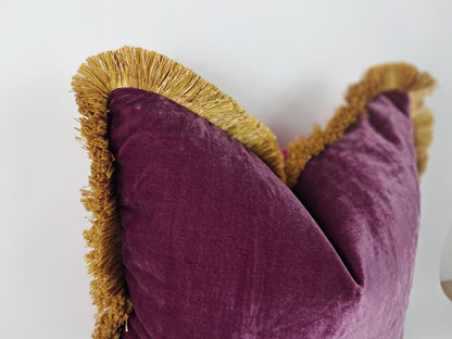 Dark berry silk velvet pillow, purple silk velvet cushion, purple velvet pillow