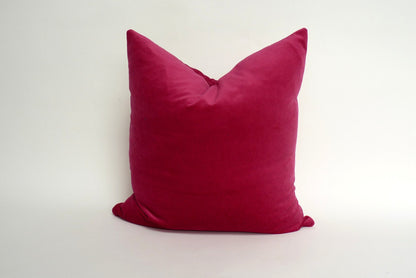 Raspberry velvet pillow, raspberry pink velvet cushion, dark pink velvet pillow