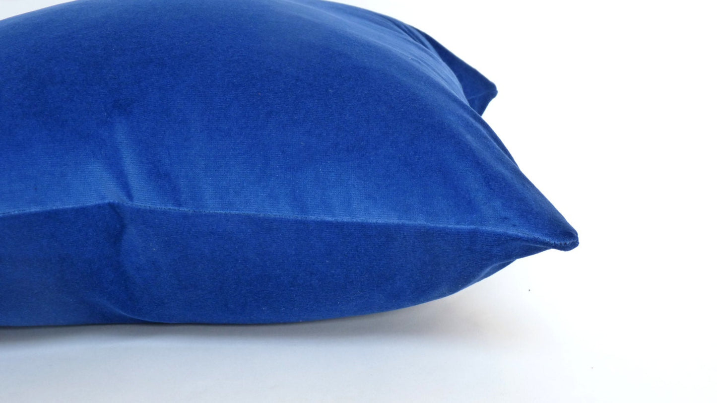 Royal blue velvet pillow case // blue velvet cushion cover // royal blue pillow case
