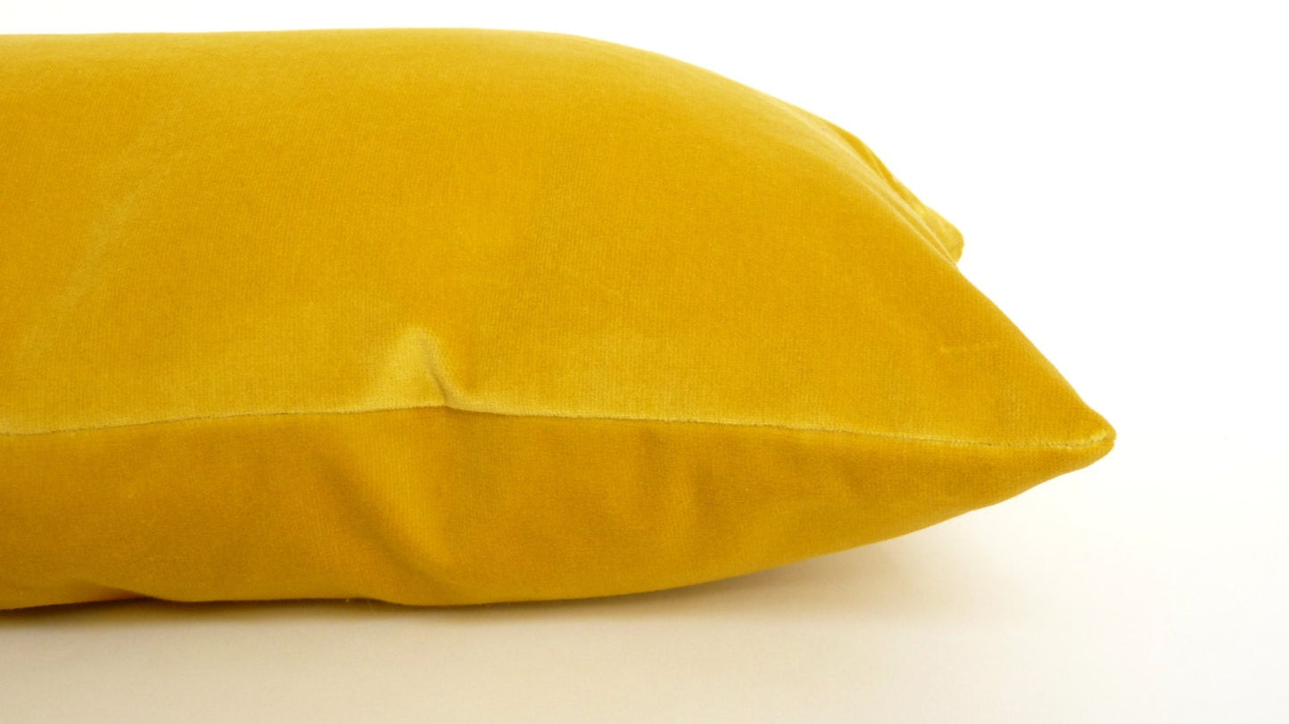 buttercup yellow velvet pillow case // yellow velvet cushion case // rectangle velvet pillow