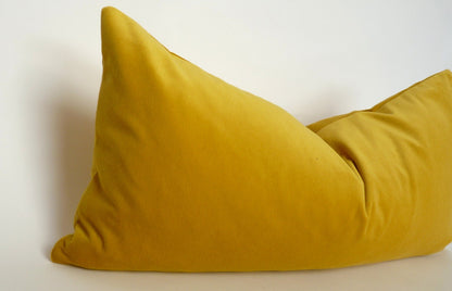buttercup yellow velvet pillow case // yellow velvet cushion case // rectangle velvet pillow