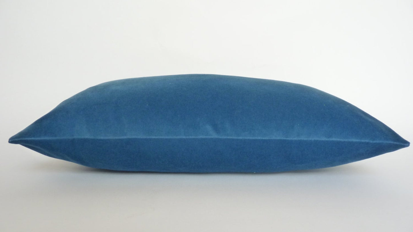 Petrol blue velvet pillow // blue cushion case // dark blue velvet