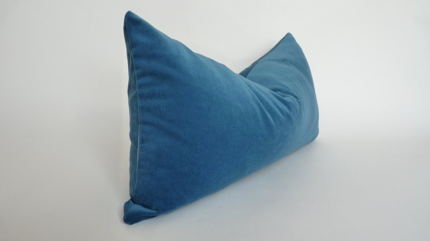 Petrol blue velvet pillow // blue cushion case // dark blue velvet