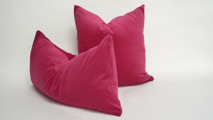 Raspberry velvet pillow, raspberry pink velvet cushion, dark pink velvet pillow