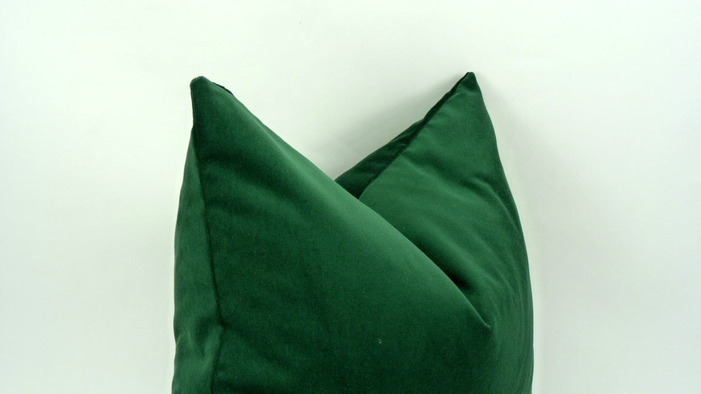 Forest green pillow cover // forest green velvet cushion // green pillow cover // hunter green velvet