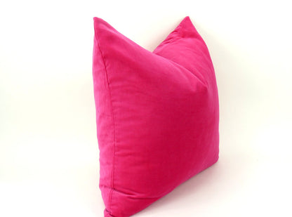 cerise pink velvet pillow case // hot pink velvet cushion cover // bright pink velvet pillow cover