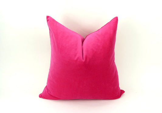 cerise pink velvet pillow case // hot pink velvet cushion cover // bright pink velvet pillow cover