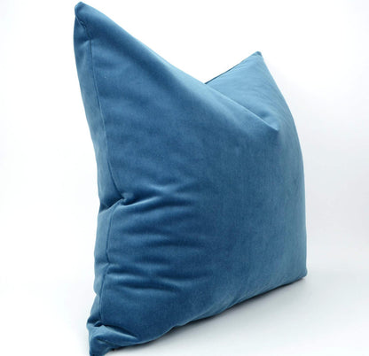 slate blue velvet pillow case, dark blue velvet pillow, slate blue velvet cushion
