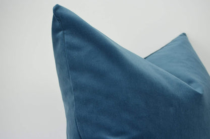 slate blue velvet pillow case, dark blue velvet pillow, slate blue velvet cushion