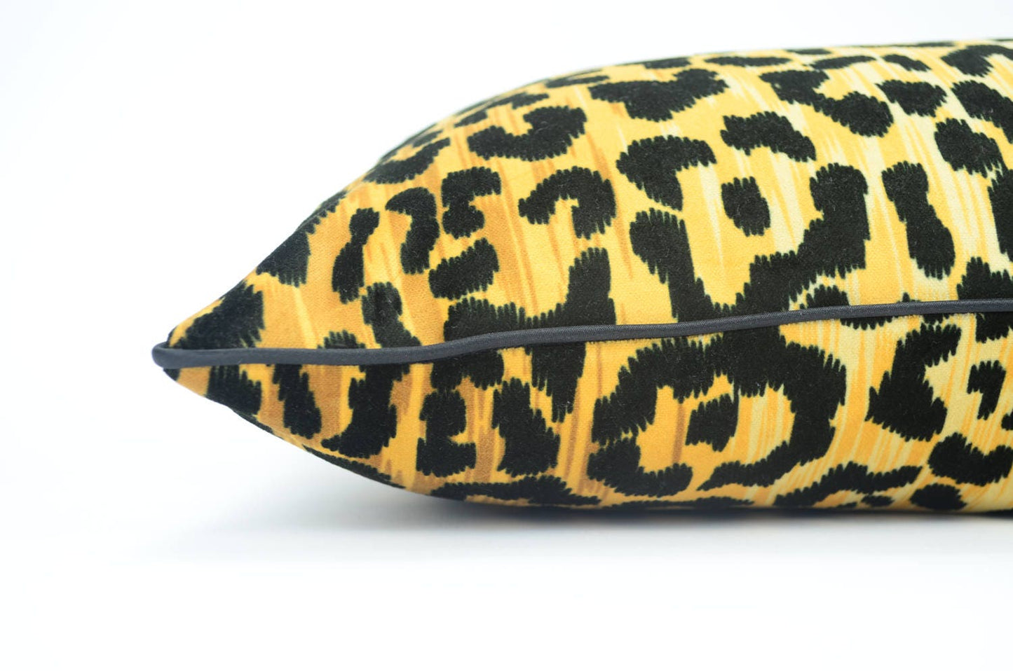 gold leopard print pillow // velvet leopard print cushion  // gold and black leopard print pillow // braemore jamil leopard pillow cover
