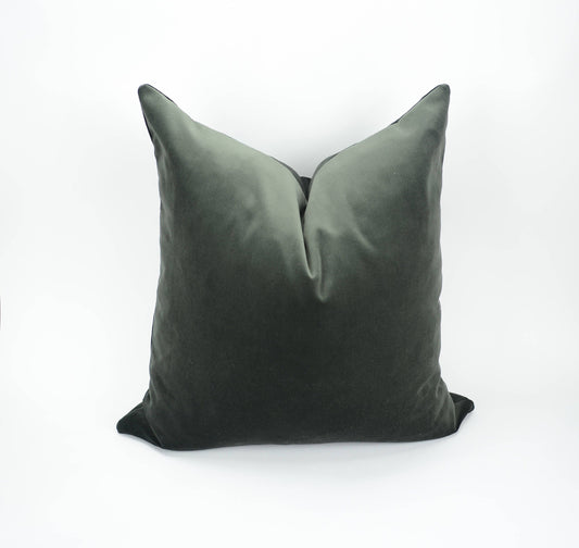 Charcoal grey velvet pillow // grey velvet pillow // charcoal grey cushion