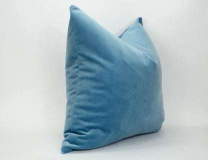 cornflower blue velvet pillow // blue velvet pillow // light blue velvet cushion