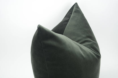 Charcoal grey velvet pillow // grey velvet pillow // charcoal grey cushion