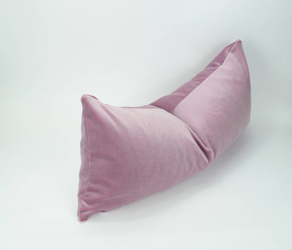 vintage rose velvet pillow cover // pink velvet cushion case // long lumbar velvet pillow