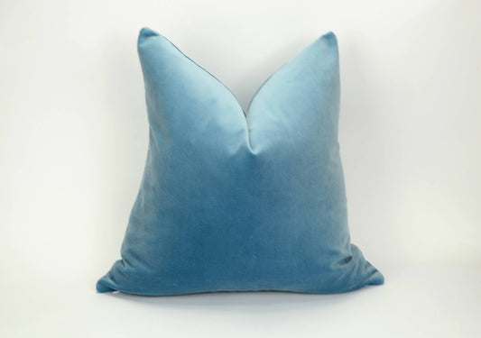 cornflower blue velvet pillow // blue velvet pillow // light blue velvet cushion