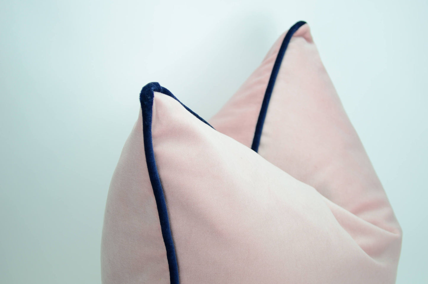 Blush velvet pillow case // pink and navy pillow cover // blush velvet cushion // blush cushion cover