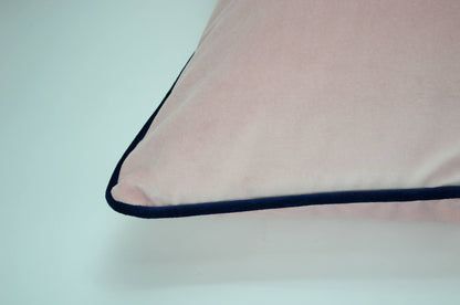 Blush velvet pillow case // pink and navy pillow cover // blush velvet cushion // blush cushion cover
