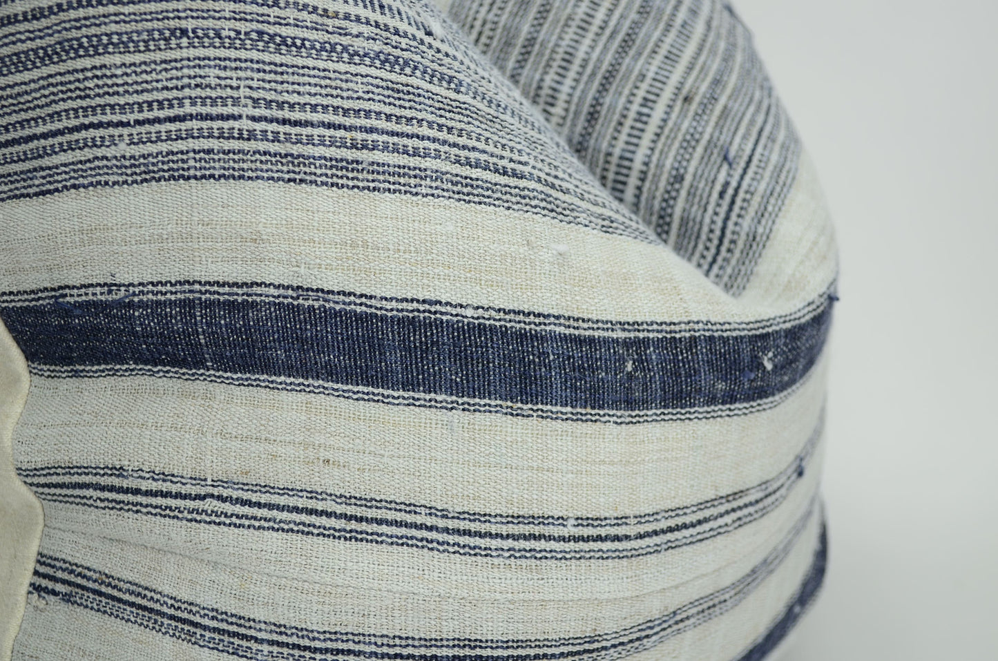hmong pillow cover // striped woven cushion // hemp pillow cover  // rustic pillow // indigo striped cushion