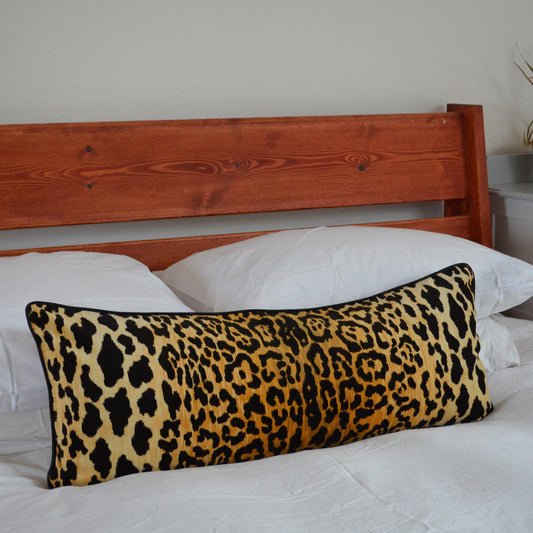 long lumbar leopard pillow // leopard print cushion  // long lumbar leopard cushion  // braemore jamil leopard pillow cover