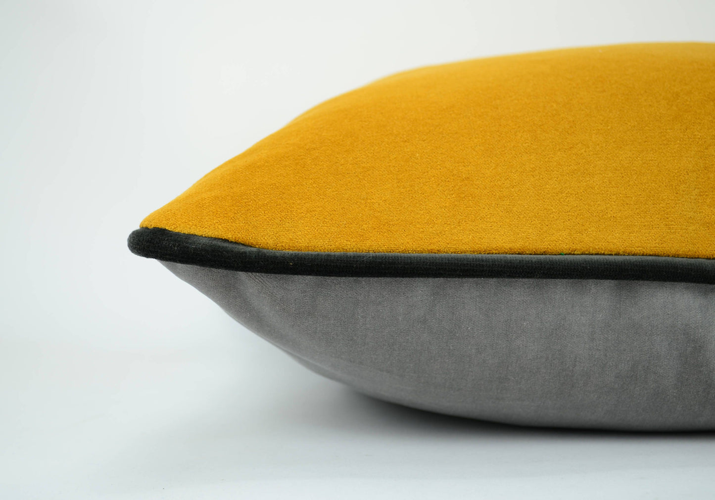 Grey and yellow pillow case // yellow and grey velvet cushion // grey and yellow