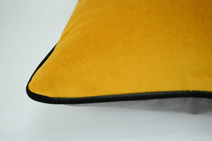 Grey and yellow pillow case // yellow and grey velvet cushion // grey and yellow