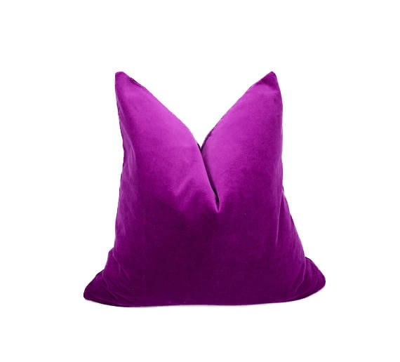 orchid velvet pillow cover //orchid velvet cushion // dark orchid velvet pillow
