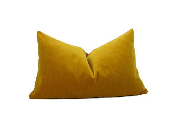 Mustard velvet pillow cover, mustard velvet cushion, yellow velvet pillow