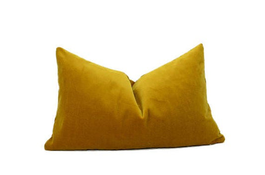 Mustard velvet pillow cover, mustard velvet cushion, yellow velvet pillow