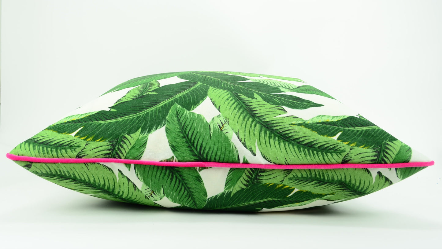 Swaying palms pillow // outdoor pillow // green and pink pillow, tommy bahama swaying palms