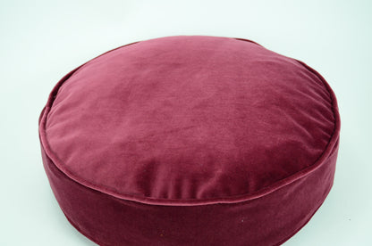 Round velvet cushion // round velvet floor pillow // round box pillow // pink round cushion // pink box cushion