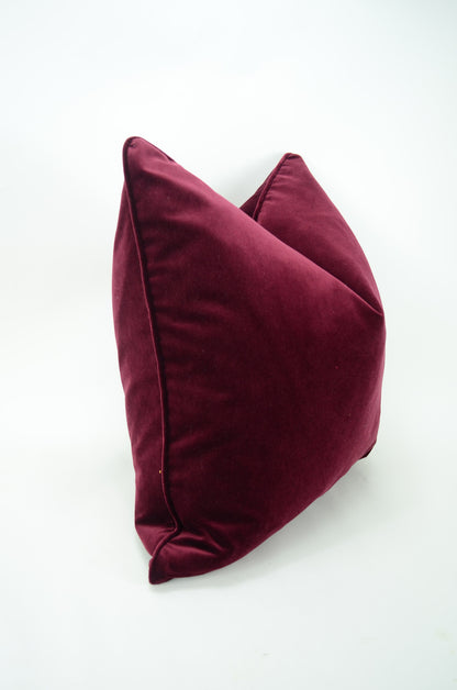 Burgundy velvet pillow case, wine red velvet cushion, burgundy velvet cushion