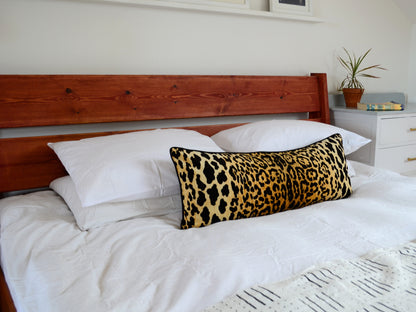long lumbar leopard pillow // leopard print cushion  // long lumbar leopard cushion  // braemore jamil leopard pillow cover