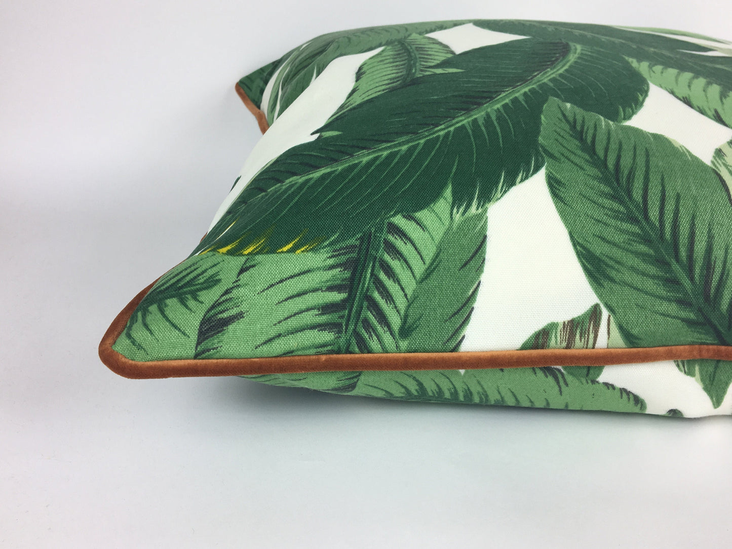 Tropical print pillow cover // indoor outdoor pillow // green and brown pillow cover // palm leaf cushion // Tommy bahama swaying palms