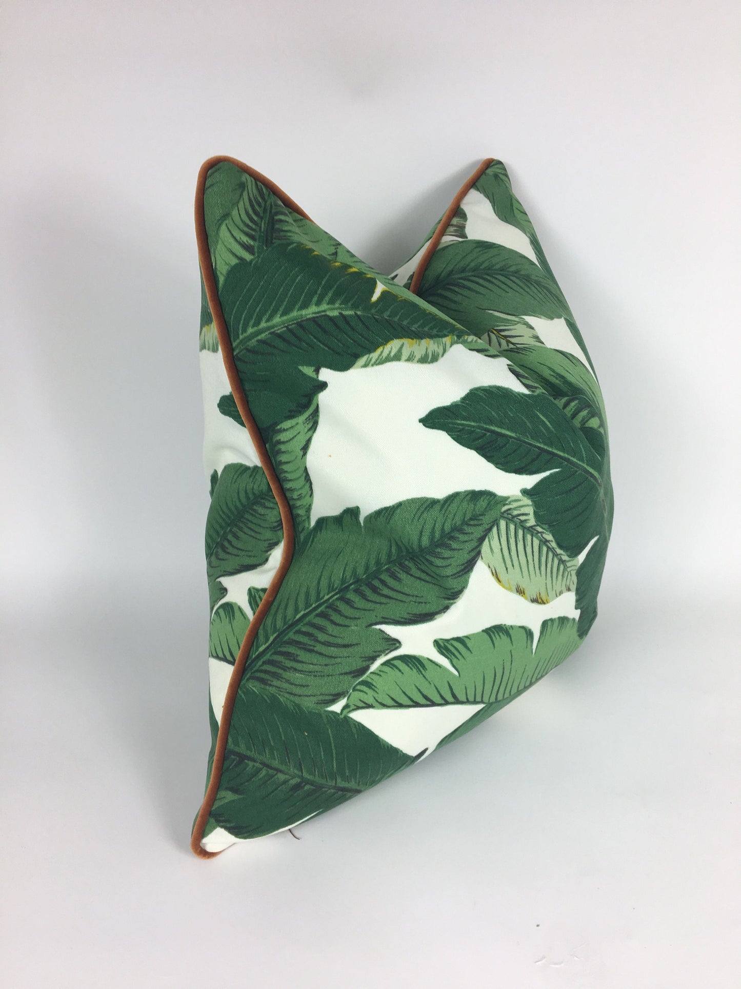 Tropical print pillow cover // indoor outdoor pillow // green and brown pillow cover // palm leaf cushion // Tommy bahama swaying palms