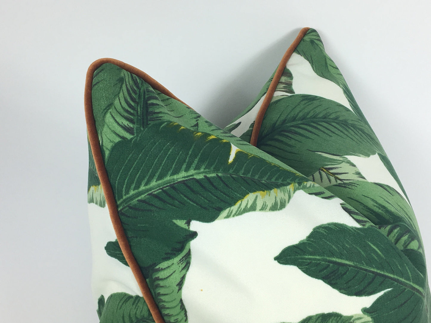 Tropical print pillow cover // indoor outdoor pillow // green and brown pillow cover // palm leaf cushion // Tommy bahama swaying palms