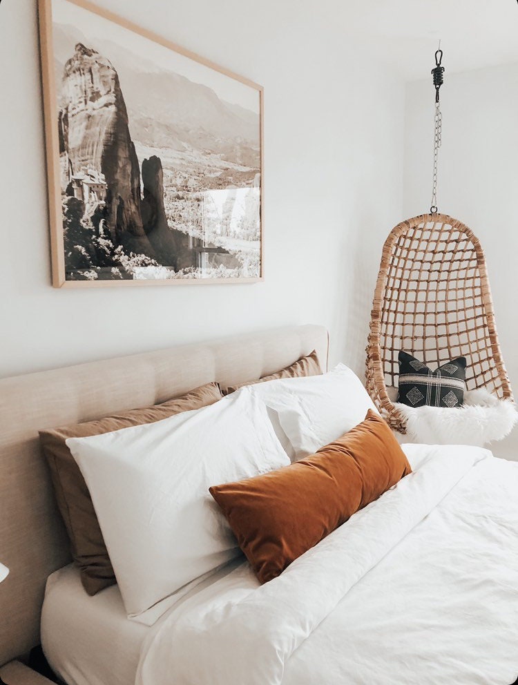 Long lumbar pillow // rust velvet pillow cover // copper velvet pillow // long lumbar rust pillow