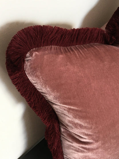 Dusty rose silk velvet pillow, silk velvet cushion, pink silk velvet pillow, pink velvet cushion