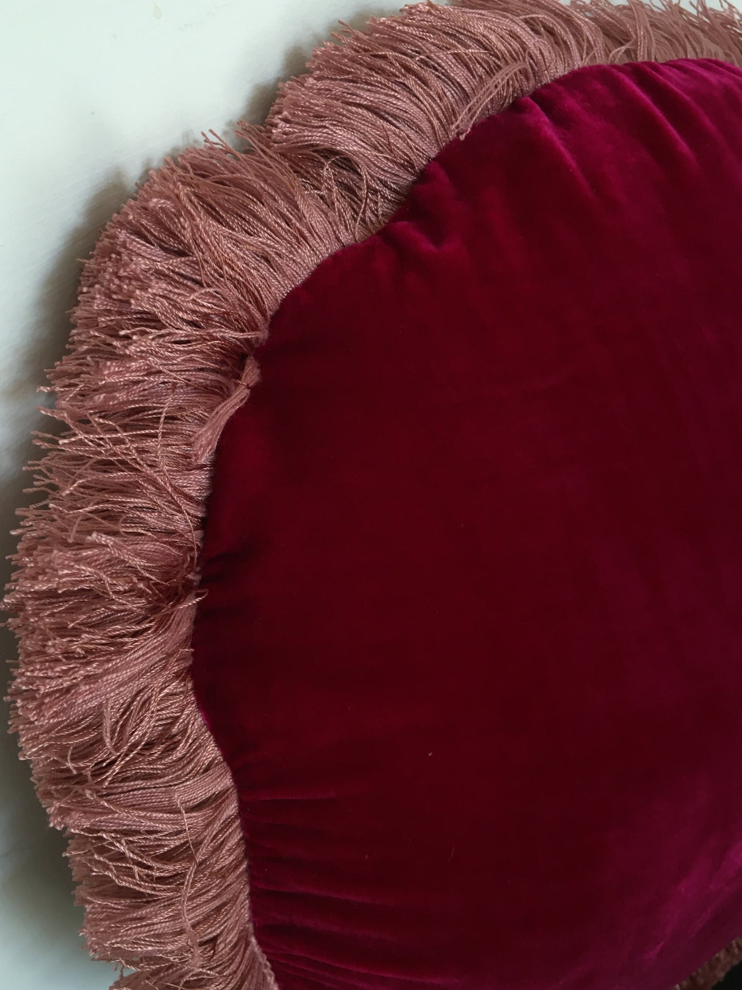 round velvet pillow // pink silk velvet pillow // silk velvet cushion