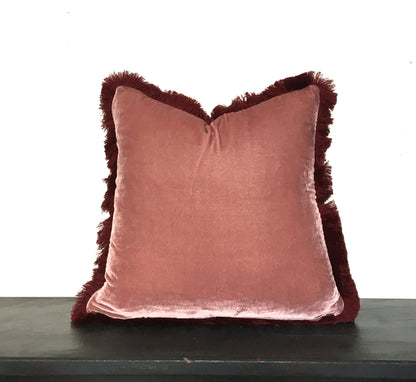Dusty rose silk velvet pillow, silk velvet cushion, pink silk velvet pillow, pink velvet cushion