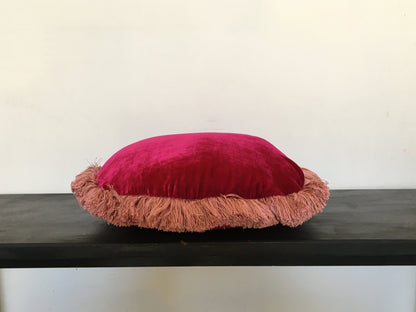 round velvet pillow // pink silk velvet pillow // silk velvet cushion
