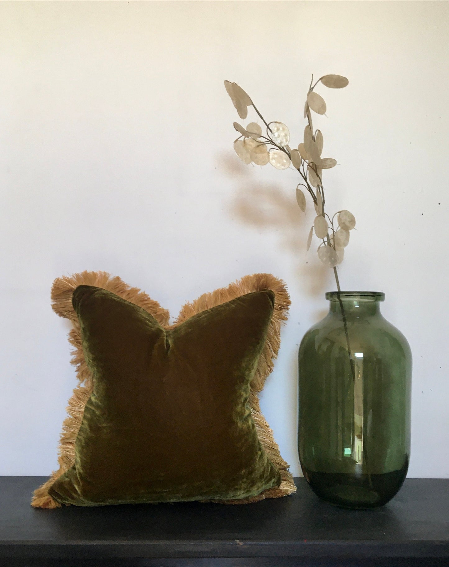 chartreuse silk velvet pillow, green silk velvet cushion, green and gold velvet pillow, olive green silk cushion
