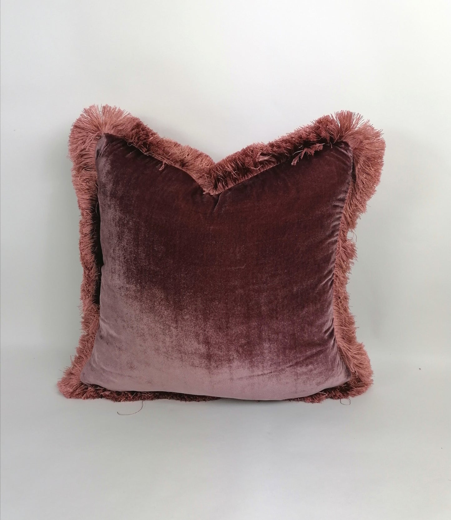 berry pink silk velvet pillow